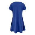 thumbnail image 3 of Tshirt Dress Women Summer Short Sleeve Round Neck A Line Front Pleated Casual Mini Dresses T Shirt Dresses for Women, 3 of 6