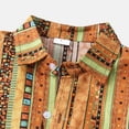 thumbnail image 4 of TAIAOJING Men's Casual Shirts Turn-Down Collar Short Sleeve Button Stripe Beach Print Blouse, 4 of 5