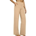 thumbnail image 3 of Women's Everyday Straight Leg Pants with Pockets Comfortable Loose Fit Solid Color Casual Wear for Yoga and Lounge, 3 of 7