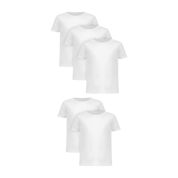 Hanes Infants/Toddlers Undershirts T-Shirt Pack, 5-Pack, Cotton Tees for Toddler Boys, White Crewneck T-Shirts