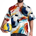thumbnail image 4 of Football Men's Casual Hawaiian Shirt Printed Button Down Short Sleeve Summer Beach Shirts Unisex, 4 of 6