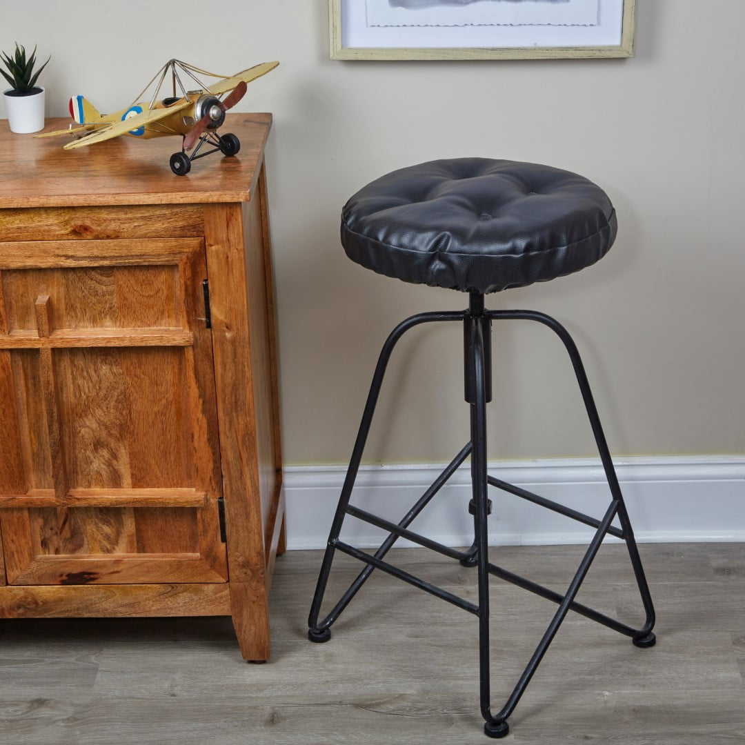 Gripper Faux Leather 14" x 14" Non-Slip Tufted Barstool Chions, 2 Count