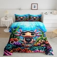 thumbnail image 2 of Castle Fairy Child Cute Sea Salamander Twin Comforter Sets,Cartoon Axolotl Bedding Set, 2 of 8