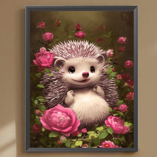 Cuadros Decorativos 5D bricolaje taladro redondo completo diamante pintura erizo Kit decoración del hogar arte artesanal Wdftyju embutido en tela