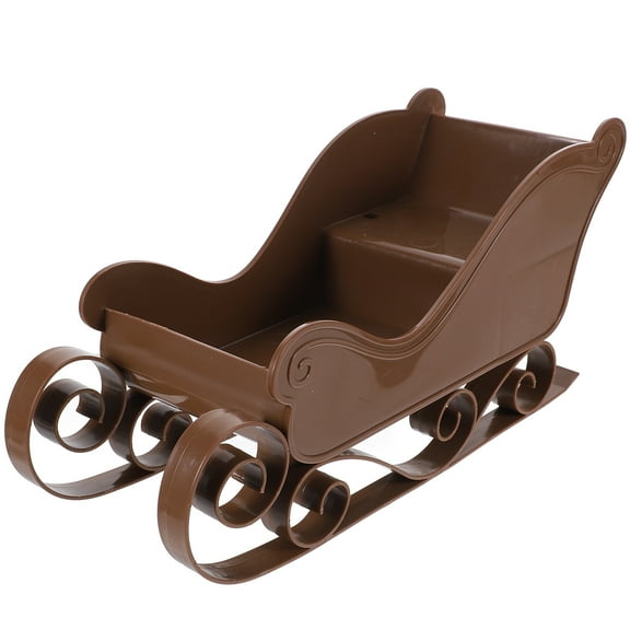 Niceauty Tiny Christmas Sleigh Ornament Light Brown Table Decoration 1Pcs for Shop Decor