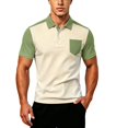 thumbnail image 4 of Polo Shorts for Men Short Sleeve Button Up Lightweight Summer Outfits Green Mens Casual Polo Shirts, 4 of 4