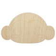 thumbnail image 1 of Charming Kawaii Chibi Monkey Face Blushing Cheeks Wood Shape Unfinished Piece Cutout Craft DIY Projects - 6.25 Inch Size - 1/8 Inch Thick, 1 of 7