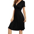thumbnail image 2 of Gomelly Ladies Sundress Short Sleeve Summer Midi Dress Casual Swing Dresses Women Kaftan Holiday With Pocket Black S, 2 of 4