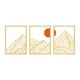 thumbnail image 2 of Arte de Pared de Metal Macarena 3 Piezas Dibujo Lineal Minimalista Oro 30 cm x 40 cm, 2 of 8