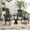 Black + Steel#068, variant on 3-Seater Wooden Porch Swing with Folding Coffee Table and Cup Holders, 440lbs Capacity, Natural Wood Patio Swing Bench for Outdoor Garden