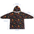 thumbnail image 6 of Basketball and Hoop Black Pattern Flannel Blanket Hoodies for Teens ,Teens Oversize Sherpa Wearable Hooded Blanket Sweatshirt with Super Pockets, 6 of 6