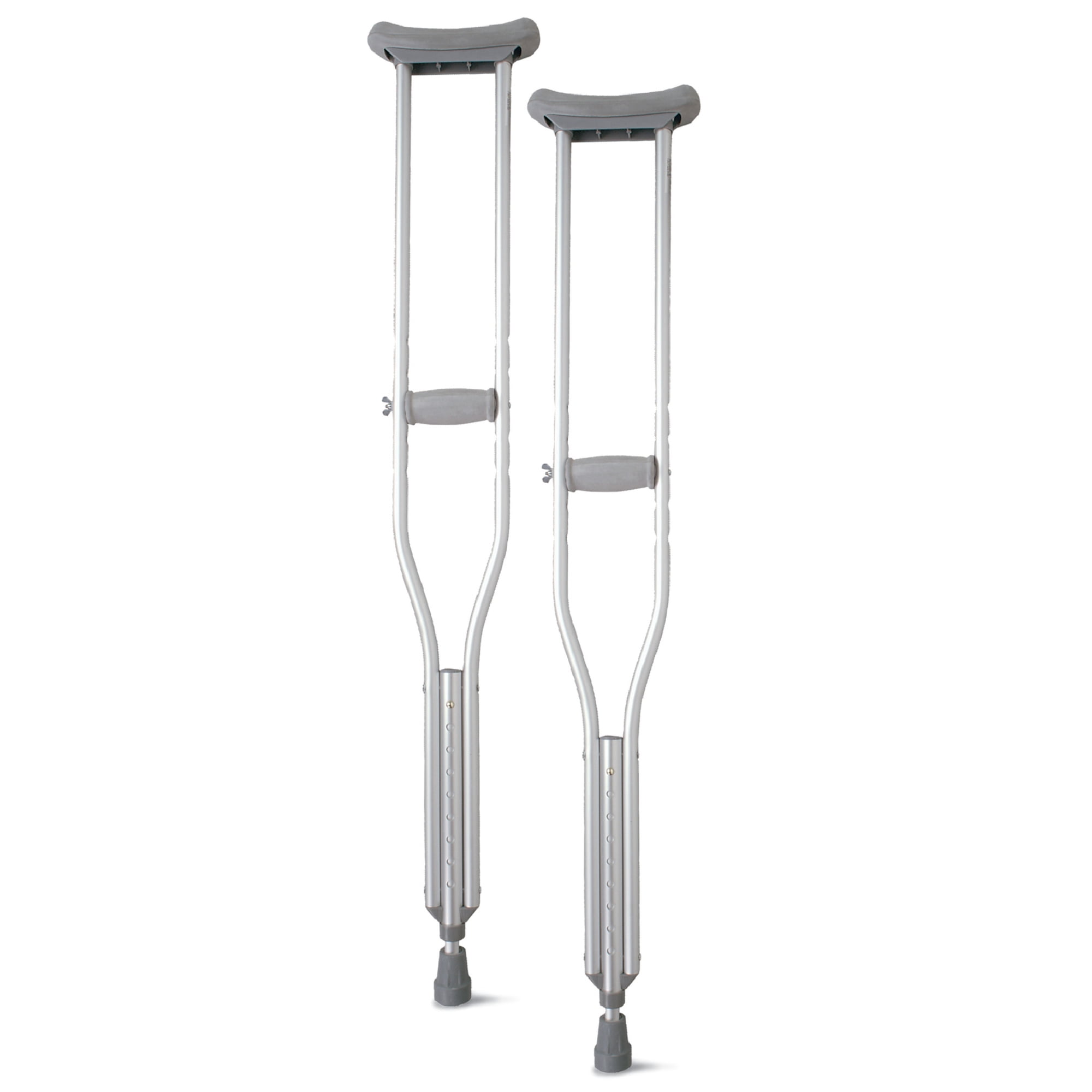 Medline Aluminum Crutches for Kids, Adults and Seniors, Walking Aid, 300 lb Weight Capacity - 1 Pair, Fitting 5'2" to 5'10"