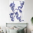 thumbnail image 4 of Dragon Tapestry, Indigenous Japanese Dragons White Background Vitality Legendary Creatures Asian Myth Print, Wall Hanging for Bedroom Living Room Dorm Decor, 60W X 80L Inches, Blue, by Ambesonne, 4 of 5