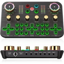 Facmogu K600 Gaming Audio Mixer, Streaming Audio Mixer with XLR Microphone Support, DJ Mixer Built-in 48V Phantom Power, Live Sound Card for PC Phone Live Streaming Podcasting Karaoke Tiktok YouTube