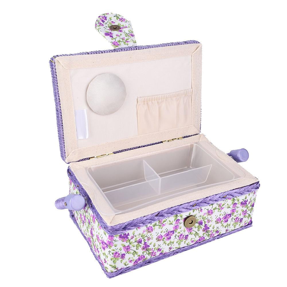 Fyydes Sewing Storage Box,Fabric Craft Handmade Sewing Basket Thread Needle Storage Box