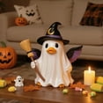 thumbnail image 4 of KUNPENG 4.7-inch Creative Ghost Statue, Halloween Decoration, Cute Ghost with Wizard Hat and Duckbill, Birthday Party Tabletop Statue, Haunted House Set, Indoor Display Centerpiece, 4 of 5