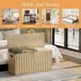 thumbnail image 6 of UEV Storage , 39.4" Wood Box, Storage Trunk with 2 Safety Hinges, Ottoman Storage Chest, Fluted Storage  for Bedroom, Entryway, Living Room (Ivroy White), 6 of 7