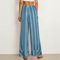 thumbnail image 5 of biudgviw Wide Leg Pants for Women Elastic Waist Striped Palazzo Pants Lightweight Casual Loose Beach Travel Pants with Pockets, 5 of 5
