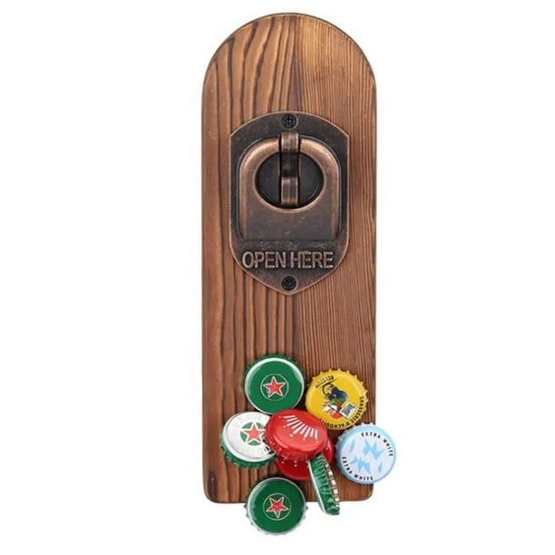 Regalos para hombres papá, abridor de botellas de cerveza magnético montado en la pared con cierre automático, regalos de cerveza únicos para él, novio, abuelo, marido, tío, gadgets geniales