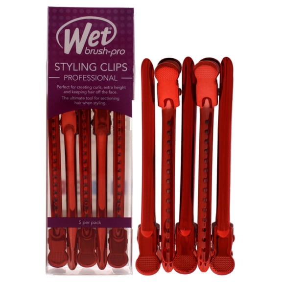 Pro Styling Clips - Red by Wet Brush for Women - 5 Pc Hair Clips