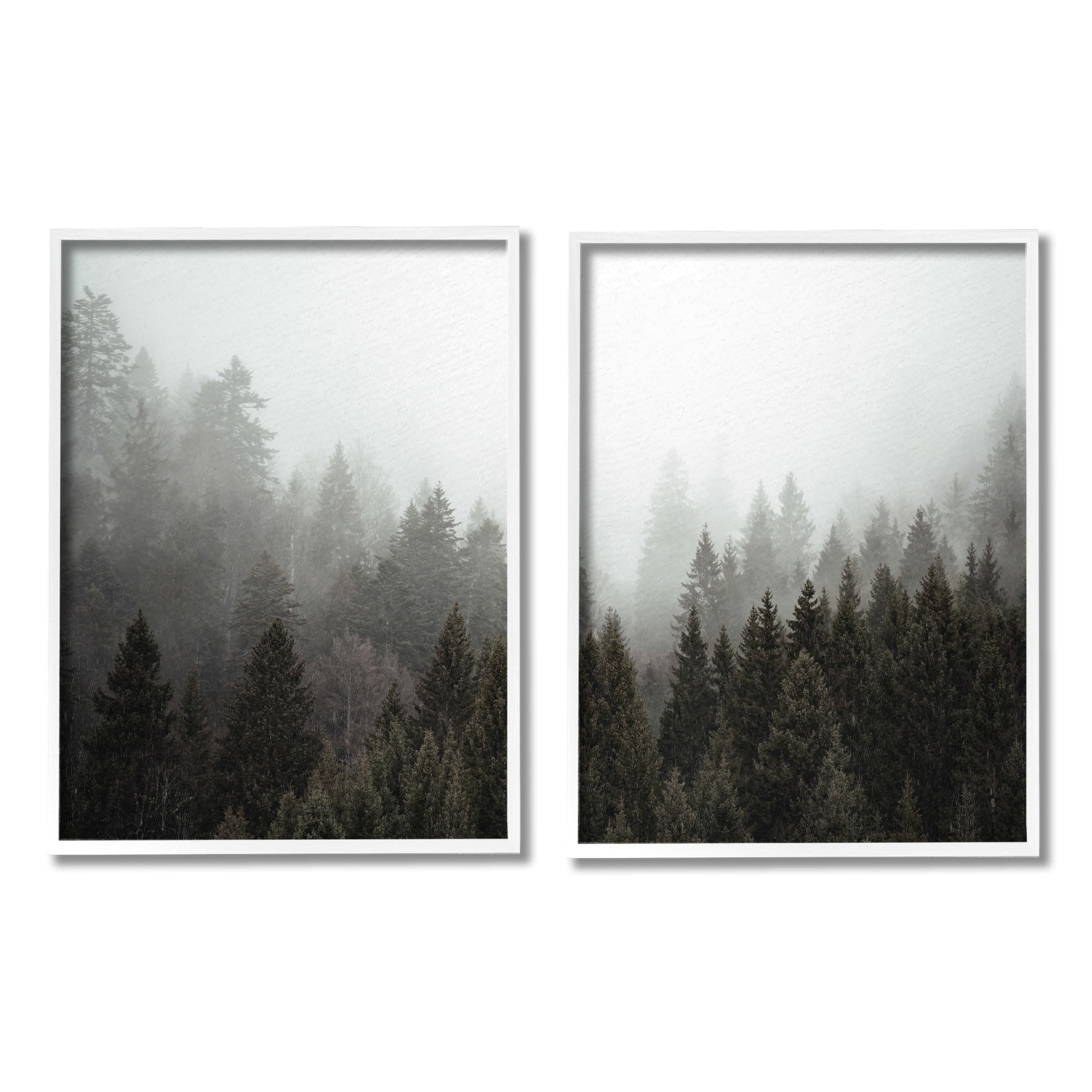 Stupell Industries Serene Mountainous Forest Trees Nature Hazy Sky Framed Wall Art, 24 x 30, Design by Kim Allen