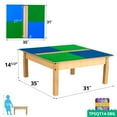 thumbnail image 3 of Time-2-Play 35" W Square Play Table, Blue N Green Montessori Duplo Compatible Blocks Table for Toddlers, 3 of 6