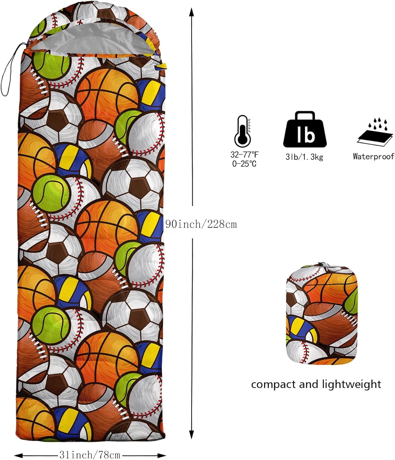 Camping Sleeping Bags,3 Season Warm & Cool Weather,Lightweight,Waterproof Sleeping Bags for Adults & Kids,Traveling,and Outdoors,Camping Gear Equipment