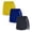 Grey+Blue+Yellow, variant on IVEYRTF Womens 3 Piece Solid Color Elastic Waist Yoga Beach Shorts Set for Casual Wear Activewear Pants Set