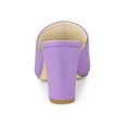 thumbnail image 2 of BLISSFUL STEP Women's Slip on Block Heel Slide Sandals Mules Lavender 9.5, 2 of 7
