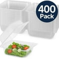 thumbnail image 2 of Clear Plastic Hinged Take-Out Containers  Clamshell Food Containers for Dessert, Cake, Snacks, Salads  Disposable, Leak-Resistant, Stackable  Takeout Tray with Secure Lid Closure 400 Pack, 12 oz, 2 of 7