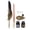 Black, variant on LAZIOEGR Quill Pen and Ink Set Vintage Steampunk Feather Dip Pen with Mechanical Gear Detail Calligraphy Writing Set for Home School Office Gift - Black Edition (11.8 x 5.1 Inches / 30.0 x 13.0 cm)