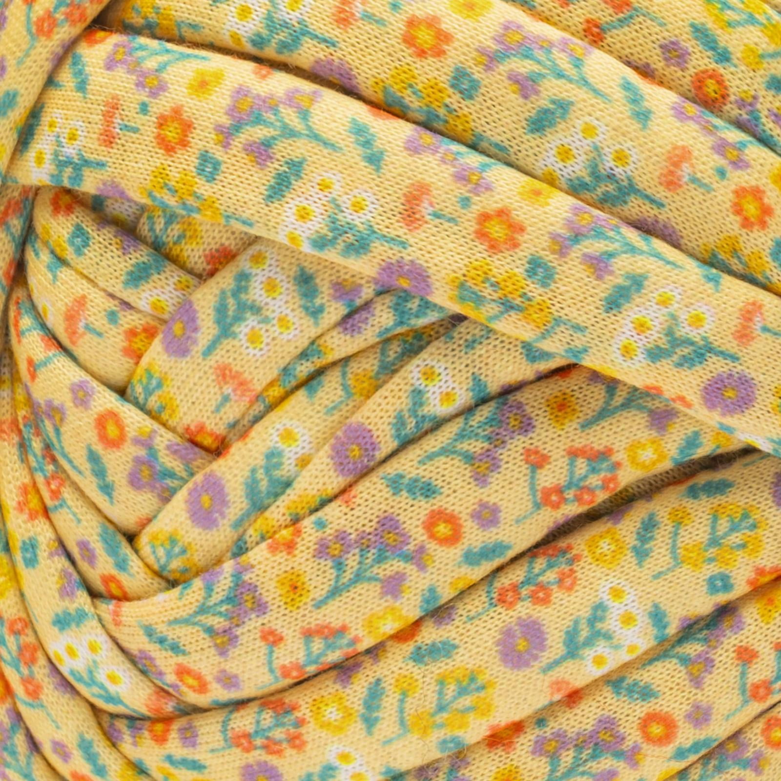 Bernat® Fab™ #7 Jumbo Printed Polyester Tube Yarn, Glowing Garden 7oz/200g 37 Yards