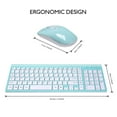 thumbnail image 5 of Wireless Keyboard and Mouse Combo, Cimetech Quiet Full-Size Keyboard and Adjustable DPI Mouse Set, 2.4GHz USB Ultra Slim Silent Computer Keyboard and Mouse for Laptop, PC, Notebook, Desktop-Sky Blue, 5 of 7