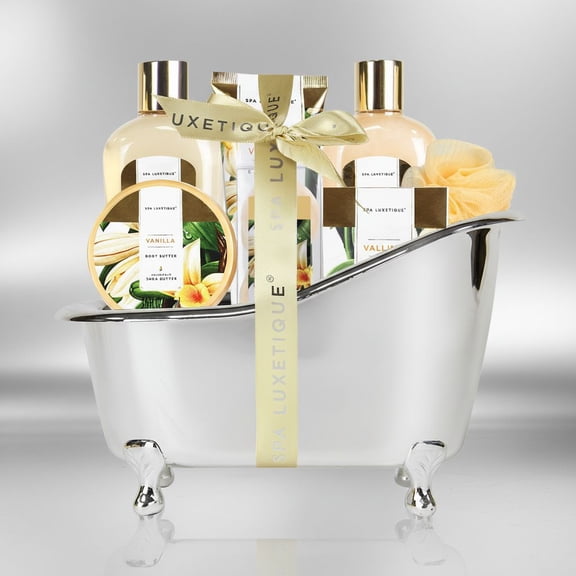 Gifts for Women,  Spa Gift Baskets for Women, 8 Pcs Vanilla Bath Gift Sets, Vanilla Gift Baskets, Christmas Gifts