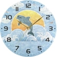thumbnail image 5 of SKYSONIC Sun Wave Dolphin Wall Clock 10 Inch Silent Non Ticking Round Clock Oil Painting Clock Easy to Read Clock for Living Room Bedroom Bathroom Home Decor, 5 of 7