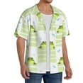 thumbnail image 4 of Balery Frogs and Dragonflies Men's Casual Button Down Shirt Short Sleeve Textured Summer Cuban Beach Shirts-4X-Large, 4 of 7