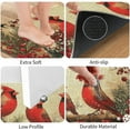 thumbnail image 4 of Christmas Kitchen Rugs Set of 2 (17x30+17x47) 2 Piece Red Merry Christmas Non-Slip Backing Kitchen Mats Water Resistant 2PCs Vintage Birds Kitchen Rugs, 4 of 5