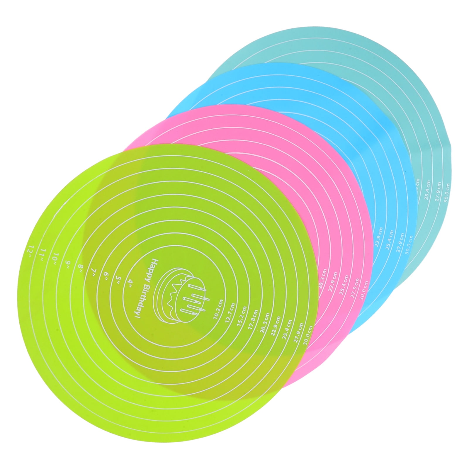 ETHZZLE Heat Resistant Silicone Rolling Mats Assorted Color for Baking Dough 4Pcs