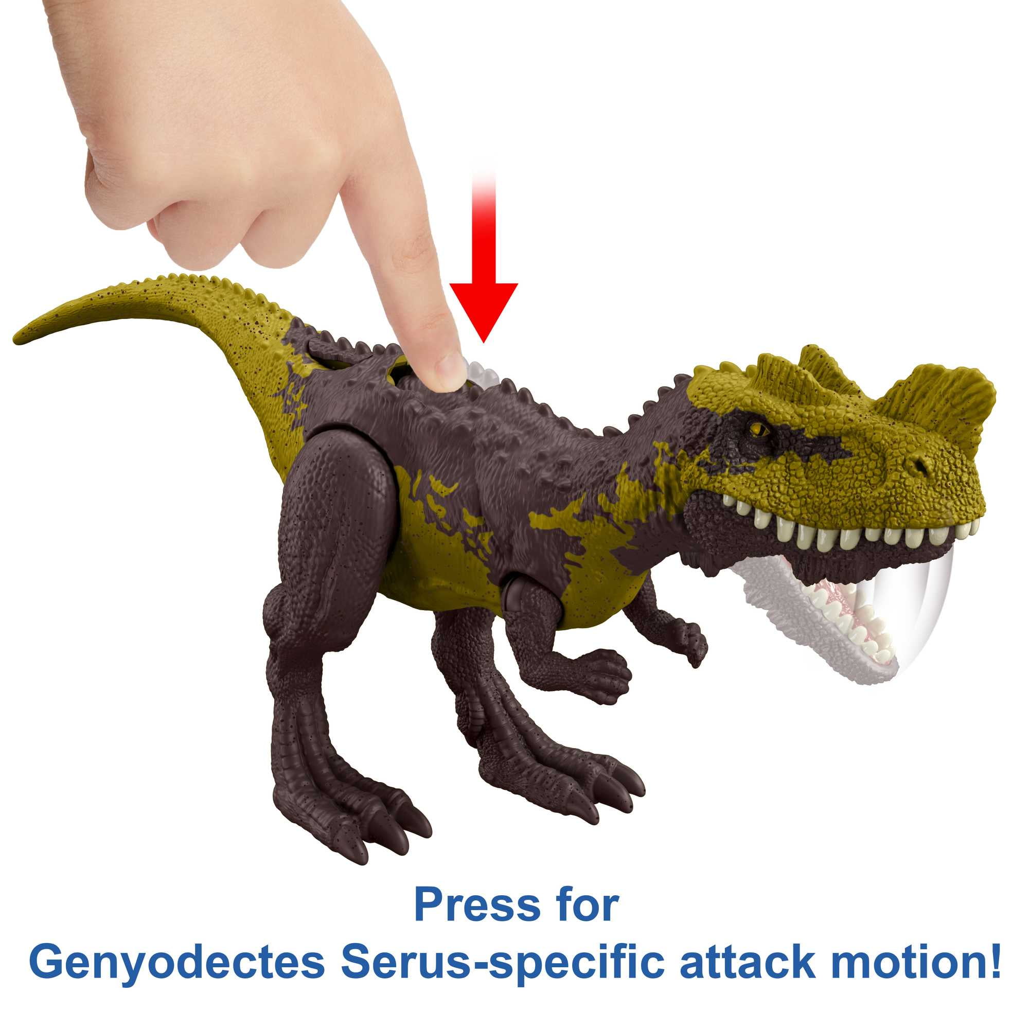 Jurassic World Strike Attack Genyodectes Serus Dinosaur Action Figure Toy, Attack Feature