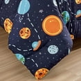 thumbnail image 4 of ESCA Universe Blue Orange Reversible Comforter Set with Pillow Shams, Toy Throw Pillow Cushion - Twin Sizes - All Season, 4 of 5
