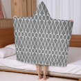 thumbnail image 5 of Gray Geometric Quatrefoil Pattern Hooded Bath Towel，50"x30" for Ages 3 To 12 Kids, Quick Dry Lightweight Soft Microfiber Hood Beach Towel Cover Up for Kids, 5 of 7