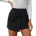 thumbnail image 2 of Lixiuxyad Womens Casual Shorts Women's High Waisted Shorts With Zipper Casual Summer Skort For Daily Wear Travel Comfortable Stretch Athletic Running Yoga,Black L, 2 of 6