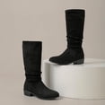 thumbnail image 5 of Taqqpue Women's Knee High Boots Plus Size Round Toe Mid Heel Height Increasing Soft Sole Comfortable Long Boots for Women Size 5.5-11 Fashion Dress Shoes Fall Winter Riding Footwear, 5 of 10