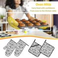 thumbnail image 5 of Pofeuu Black Footprints Print Oven Mitts and Pot Holders 4 pcs Set,High Heat Resistant 500 Degree Extra Thicken Long Kitchen Cotton Oven Glove for Cooking, 5 of 6