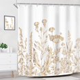 thumbnail image 2 of White Gold Floral Wildflower Shower Curtain for Bathroom Decor 72Wx72H Rustic Botanical Herbs Plant Leaves Vintage Nature Farm Art Printed Fabric Polyester Waterproof 12 Pack Plastic Hooks, 2 of 6
