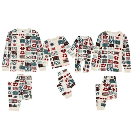 

Scyoekwg Family Matching Christmas Pajamas Sets Pajamas Set Comfy Loose Christmas Pattern Print Holiday FamilyRound Neck Winter Warm Long Sleeve and Long Pants Baby-Kids-Adult