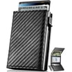WELLNEC Men’s Slim Pop-Up Wallet – RFID Blocking, Holds 10-12 Cards, Carbon Fiber Design