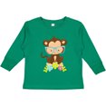 thumbnail image 3 of Inktastic Hipster Monkey, Monkey with Glasses, Flowers Boys or Girls Long Sleeve Toddler T-Shirt, 3 of 5
