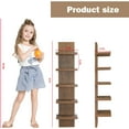 thumbnail image 3 of 5 Tier Wall Shelves Brown, Vertical Column Shelf Floating Storage Home Decor Organizer Tall Tower Design Utility Shelving Bedroom Living Room, 3 of 17