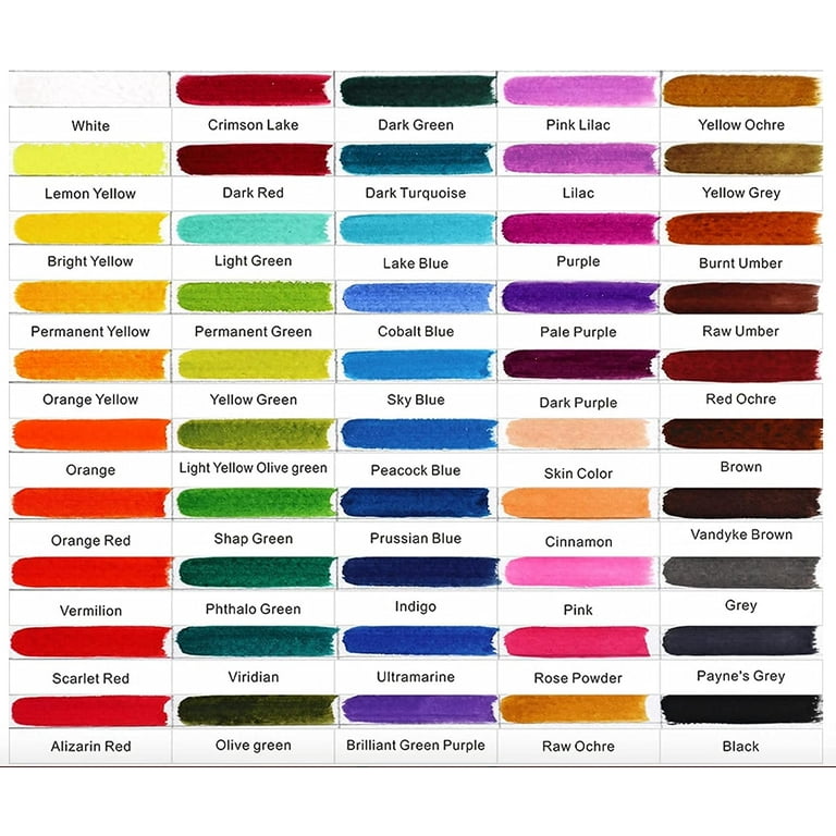 WOOCOLOR Watercolor Paint Set, 50 Colors, Watercolor Palette, Brush, Sponge  in Portable Box, Travel Watercolors for Adults, Kids, Hobbyists, Art